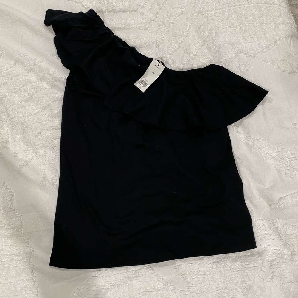 1 shoulder black tank top NWT